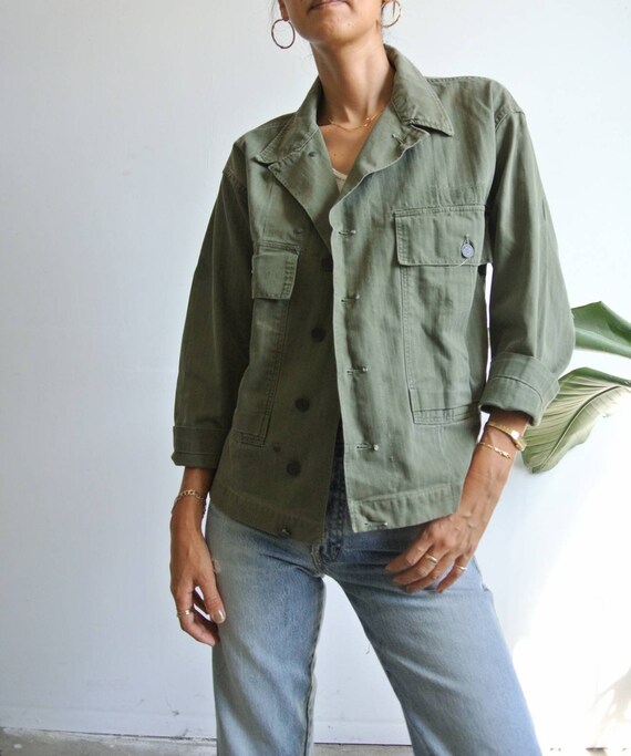 Vintage 1940s M41 herringbone military cotton jack