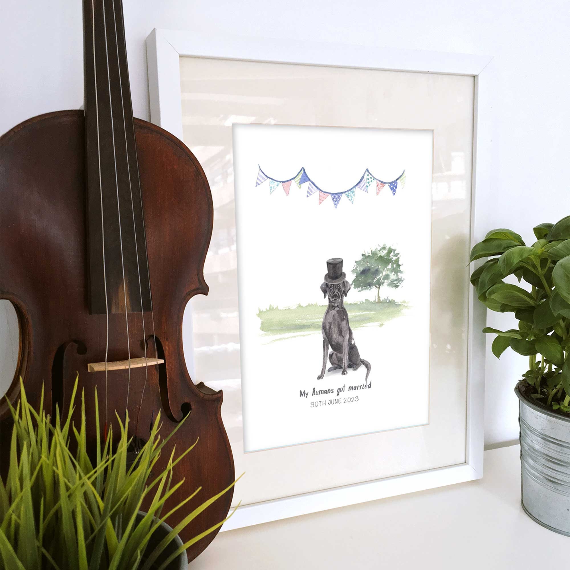 Labrador Date Personalised Labrador Dog Wedding Date Print, Unframed, A4 Size - Etsy