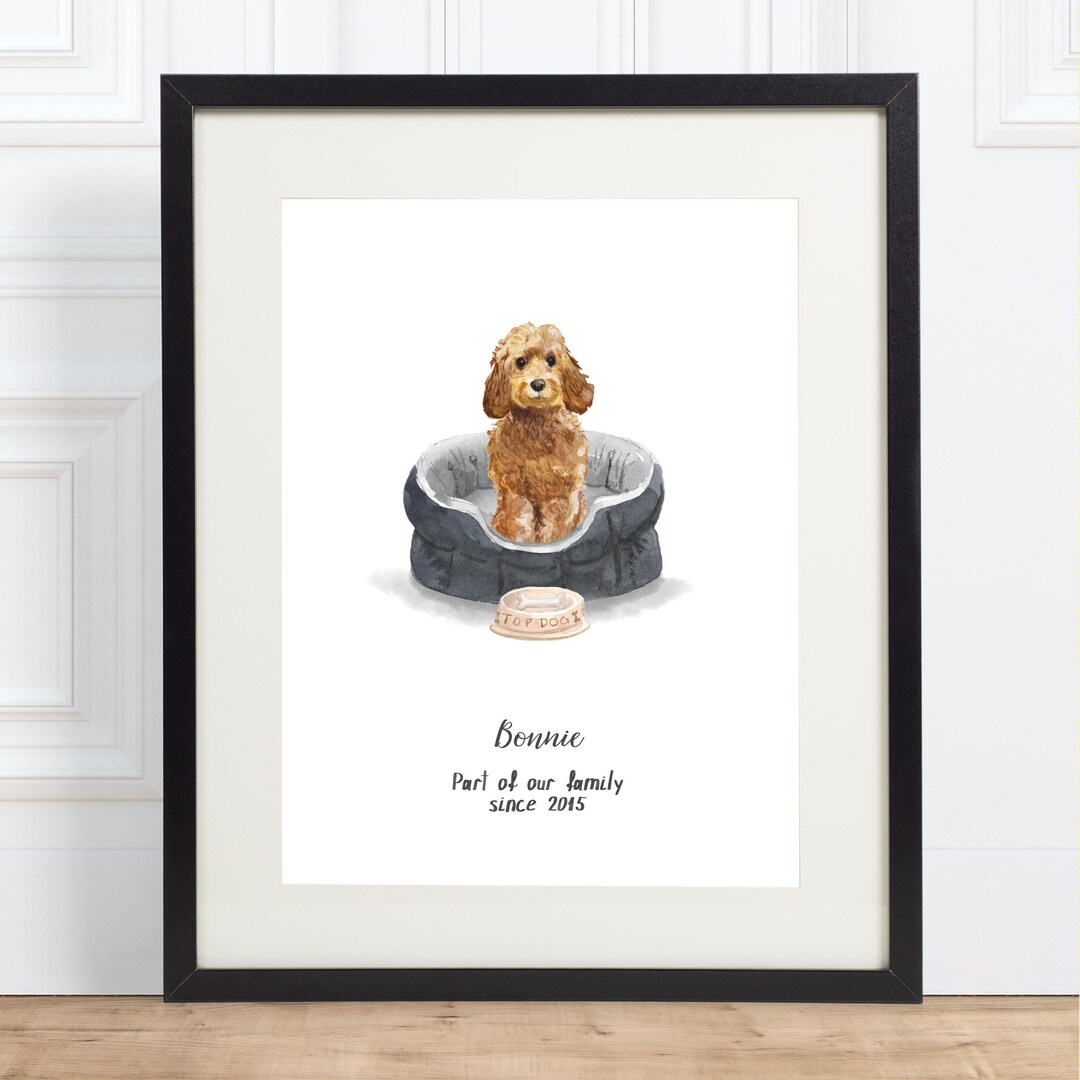 Personalised Cockapoo Dog Bed Print, Black, Champagne, Brown or Honey