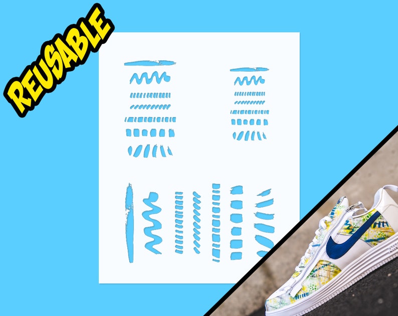 Brush Stroke Stencil - Etsy