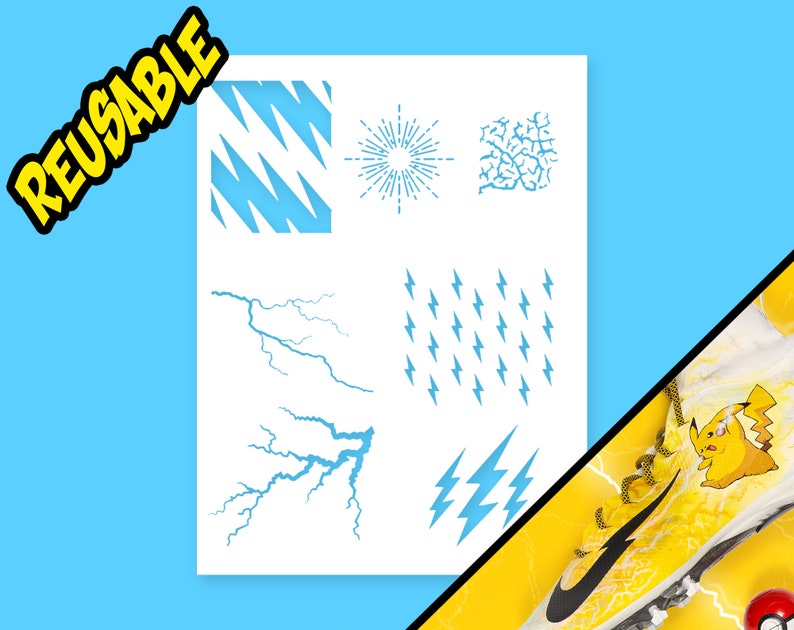 Lightning Airbrush Stencil | Etsy