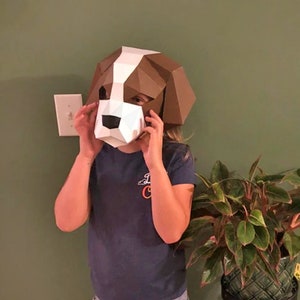 DIY Papercraft Cocker Spaniel,Cavalier king charles,Cocker Spaniel mask,Party mask,Spaniel dog,Spaniel mask,Papercraft dog mask