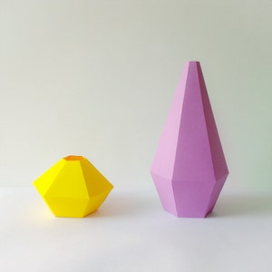 Vasi di carta fai da te, Decorazioni per la casa, Lavoretti con la carta stampabili, modello di carta 3d, Origami, Download digitale, Fatto a mano, Vasi geometrici, Low Poly Art, Paperart, 3d