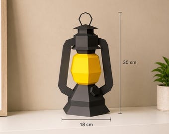 Lanterne décorative en papier à faire soi-même, lanterne low poly (fichiers numériques)
