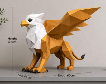 Modèles de sculptures de griffons en papier 3D