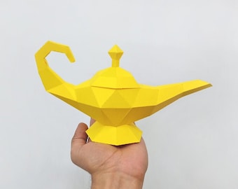 DIY 3D Genie Lamp Papercraft Template (Digital Download)