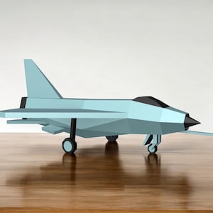 Papercraft-straaljagermodel, Papercraft-vliegtuig, Lowpoly-vliegtuig, Afdrukbaar vliegtuigmodel, Vliegtuigpatroon, Vliegtuigpatroon