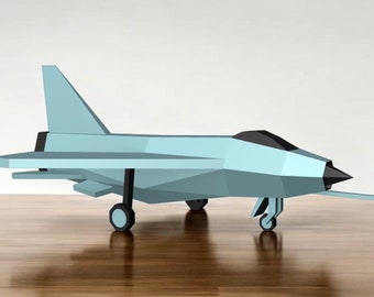 Lowpoly Fighter Jet Papercraft Model (pdf, dxf, eps, png, jpg)