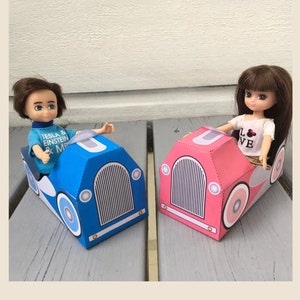 Favor de carro imprimível DIY, carro de papel, caixa de presente, caixa de doces, carro de mesa, lembrancinha de festa, carro de pedal infantil, porta-bebês, carro de bebê, carro de brinquedo, carro vintage