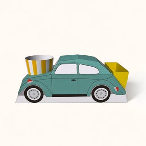 Cadeau pour voiture imprimable DIY, modèle de voiture, boîte de nourriture pour voiture, boîte-cadeau pour voiture, modèle de boîte de bonbons, cadeau, boîte de friandises pour voiture, boîte de frites, plateau à sandwich
