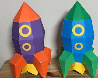 Papercraft Rocket Lamp, Print and Fold (Digital Download)