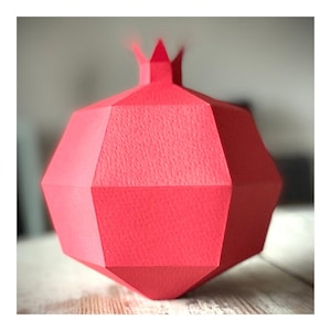 DIY Papercraft Granatapfel,Obst aus Papier,3D Kunst,Granatapfel Muster,3D Kunst,3D Kunst,Granatapfel Muster,Obst Bastelbogen, Party Dekoration