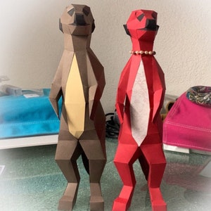 DIY Meerkat Papercraft,Meerkat Sculpture,Lowpoly sculpture,Meerkat Template,3d Meerkat,Meerkat decor,3d Meerkat gift,Printable templates