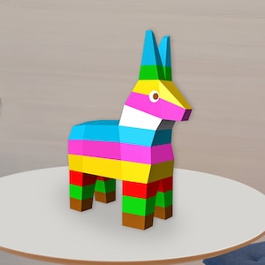 DIY Papercraft Pinata decorations,Wall hanging pinata,Pinata papercraft,lowpoly papercraft,Pinata png,Pinata dxf,Printable Pinata donkey dxf