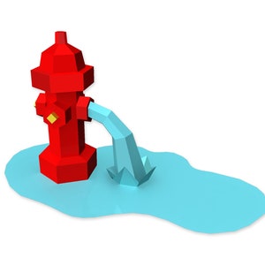 DIY Fire hydrant, water hydranrt,Fire safety props,Water props,hydrant png,hydrant dxf,Printable favours,3d crafts,flowing water props