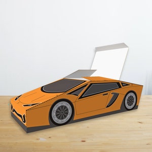 Cadeaux pour enfants, Cadeau pour voiture, Voiture en papier, Cadeau Lambo, Boîte cadeau, Boîte de bonbons, Voiture de table, Cadeau Lamborghini, Cadeau Lamborghini