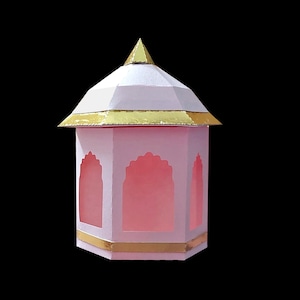 DIY Papercraft Ventana vintage, patrón Jharokha, ventana fuerte, caja de favores Jharokha, arte de pared 3d Jharokha, Jharokha png, Jharokha dxf