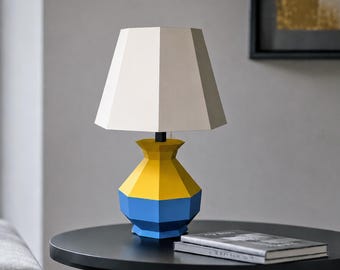 Décoration Papercraft pour lampe de table (Pdf, jpg, dxf, png)