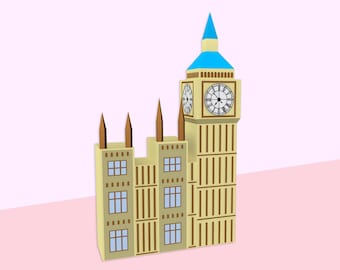 DIY Papercraft Big Ben Wall art, Big ben clock, Big ben art print, Big ben png, Printable big ben, Big ben prop, Nursery decor, kids room