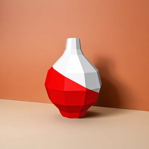 DIY Papercraft Vase,Home decor,Triangle vase,3d paper model,Origami,Digital download,Handmade,Geometrical Vases,Low Poly Art,Vase png