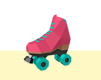 DIY Papercraft Roller Skate Shoes, Print and Fold (Digital Download)