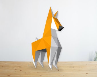 Low Poly Dog Sculpture (pdf, eps, dxf, png)