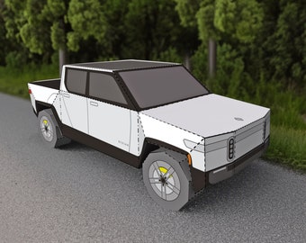 DIY Papercraft Pickup Truck, 3D Lowpoly Car Model (PDF Pattern)