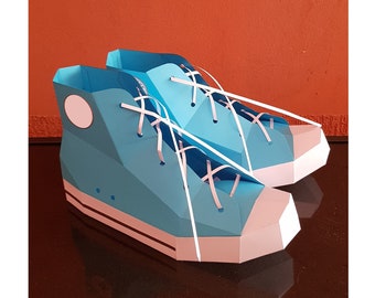 DIY Papercraft Shoe Converse shoe,Boots,3d origami models,digital download,DIY kit,Shoe making,DIY gift,Gifts for her,Pdf templates,Shoe png