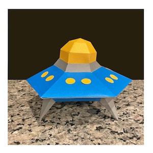 DIY Papercraft Alien Schiff, Papercraft Kit, Alien party decor, Papercraft UFO, Alien Schiff dxf, Alien png, UFO dxf, X-Dateien Ufo, Raumschiff dxf