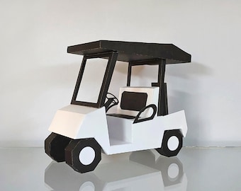 DIY Papercraft Golf Cart, Golf car, Golf cart png, Golf gifts, Printable golf car, Golf gifts for men, Papercraf car, Lowpoly car,3d origami