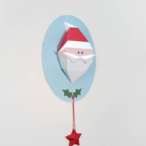 DIY Santa Claus Trophy,3d papercraft,low poly,Santa,Christmas decorations,Wall mount,DIY kits,Origami,Christmas gifts,kids room decor