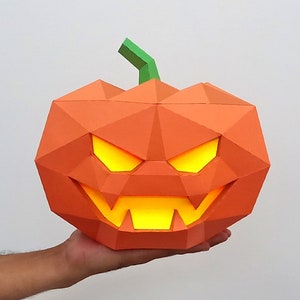 DIY Halloween Pumpkin,Pumpkin lamp,Pumpkin decor,Halloween party,Lowpoly pumpkin,Halloween gifts,Papercraft pumpkin,Halloween party decor