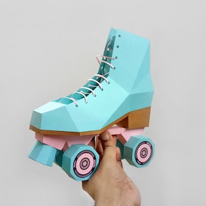 DIY Papercraft Roller skate shoes,Canvas shoe,Skate shoes,3d shoe,Paper shoe,Roller derby skates,Print and fold,Instant digital download