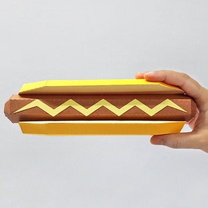 Fai da te Papercraft Hotdog 3d papercraft arte Lowpoly Hotdog Papercraft kit Modelli di papercraft Papercraft PDF Oggetti di scena per feste Arredamento della scuola materna