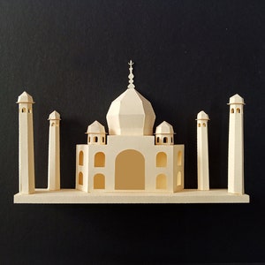 DIY Papercraft Taj Mahal Modell, Lowpoly Taj Mahal Kunst, druckbare Taj Mahal Vorlagen, 3D Taj Mahal Kunst, indisches Monument, Wunder der Welt