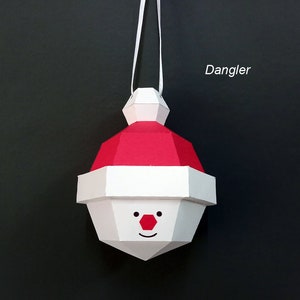 DIY Papercraft Santa Claus,Santa claus dangler,car dangler,Christmas bauble Santa,Christmas Decorations,Christmas png,Santa png,Xmas baubles