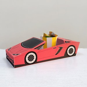 Feestartikelen voor kinderen, auto gunst, papercraft auto, Lamborghini gunst, geschenkdoos, snoepdoos, tafelmodel auto, Lamborghini partij gunst, Lamborghini partij gunst