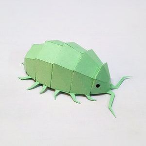 DIY Papercraft Isopod,Bug svg,Papercraft bug,Papercraft Insect,Low poly bug,Lowpoly Isopod,Pepakura templates,Papercraft model,3d Bug model