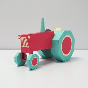 Bricolage Tracteur agricole imprimable svg,Tracteur en papier,Cadeaux de tracteur,Jouets en papier,Tracteur en poly basse,Fichiers Cricut,Fichiers de coupe,Caméo,Motif de tracteur