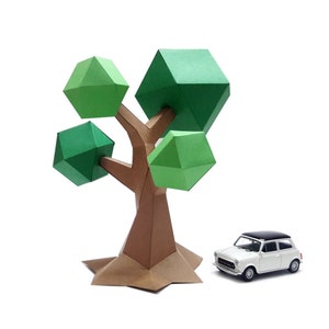 Artisanat en papier à faire soi-même, bonsaï lowpoly, arbre en papier, bonsaï en papier, plantes en papier, fête des mères, arbre 3D, décoration de table, jouet en papier, bonsaï svg