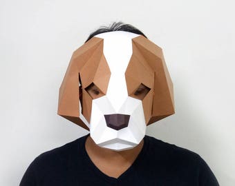 DIY Papercraft Cocker Spaniel,Cavalier king charles,Cocker Spaniel mask,Party mask,Spaniel dog,Spaniel mask,Papercraft dog mask