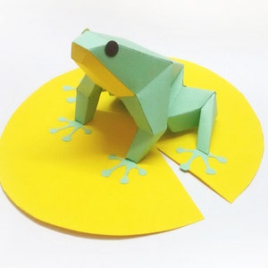 DIY Papercraft frog,digital download,ed craft frog,paper toys,lowpoly, Frog dxf,origami frog model,frog png,frog cutting files,cameo files