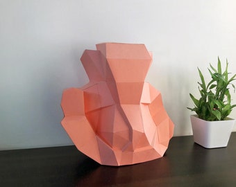 Escultura de Ganesha en papel para hacer tú mismo, plantilla de baja poli (PDF)