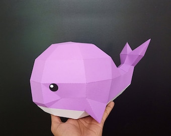 DIY Papercraft Whale Model, 3D Paper Toy (PDF Pattern)