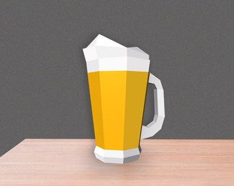 DIY Papercraft Beer Pitcher Favor, Party Decor (Digital Files)