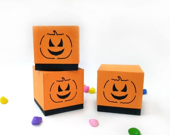 Caja de regalo con diseño de calabaza, archivos SVG de Halloween, regalo para hacer tú mismo (imprimible)