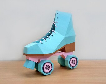 【ローラースケート】サンプルページ（ペーパークラフト クラフトパンチ） ペーパークラフト ローラースケートシューズ、3Dテンプレート