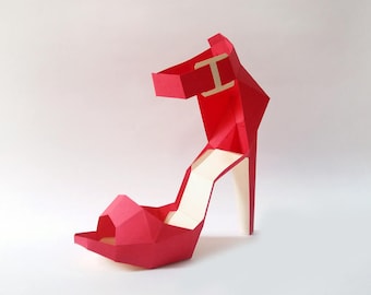 DIY Paper High Heel Model, Printable Template (Digital Download)