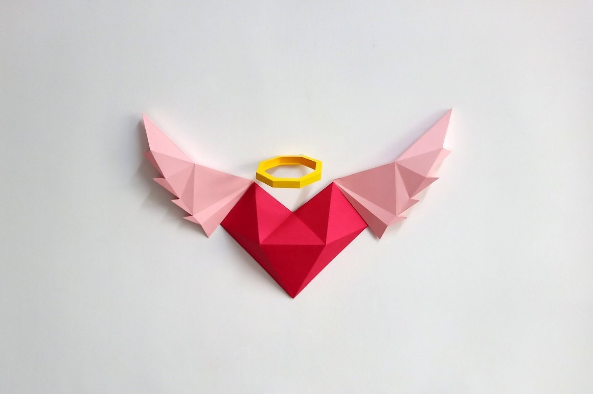 How To Make A Paper Heart With Wings