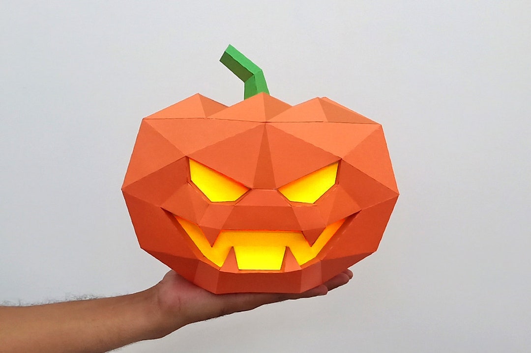 4 Stück 3D Honeycomb Kürbis-Laternen – Halloween-Deko Zum Aufhängen, Aus Papier